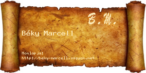 Béky Marcell névjegykártya